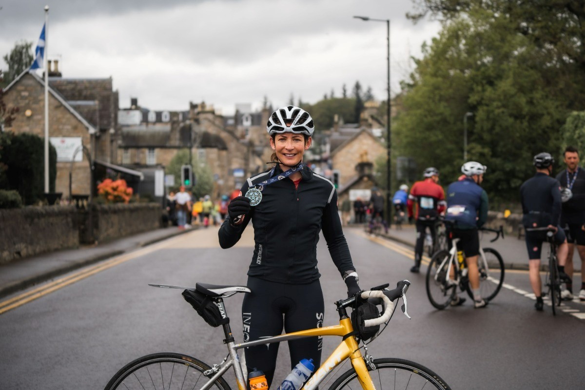 Cyclist Eve Muirhead at Etape Caledonia 2023