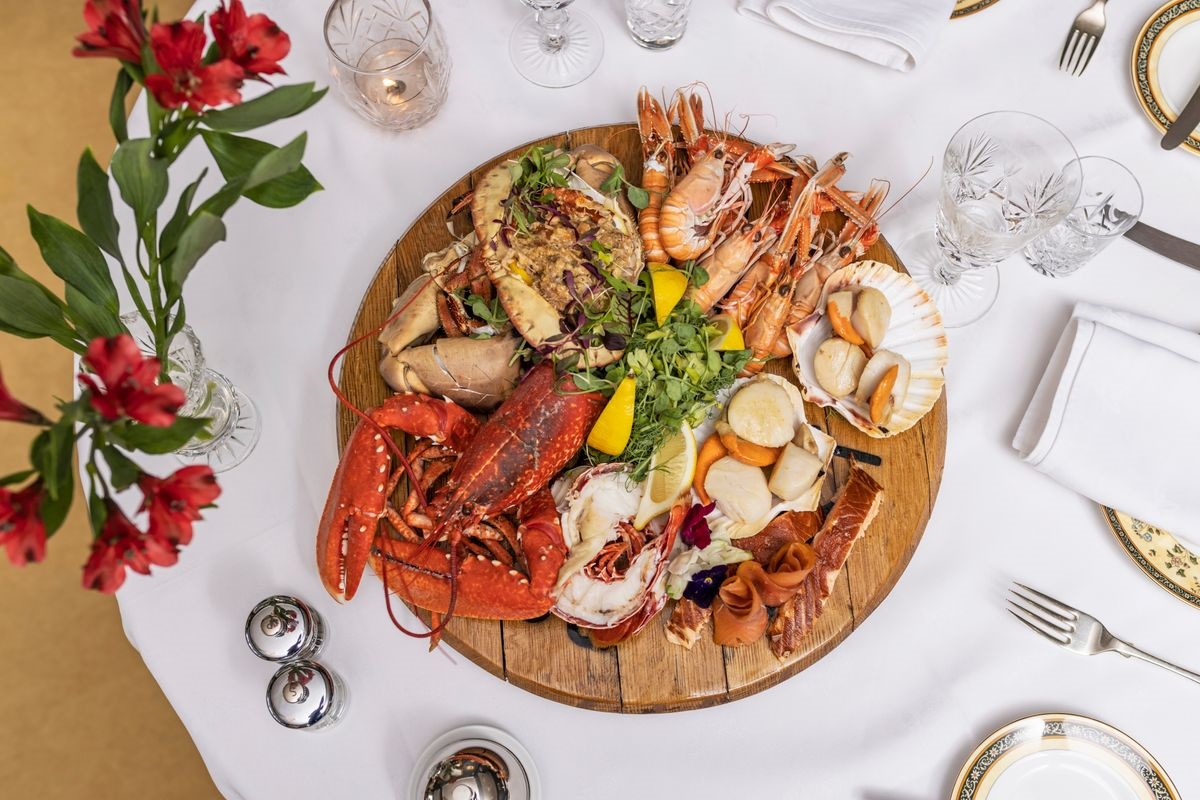 Local Scottish seafood ready to be served at Glenegedale House