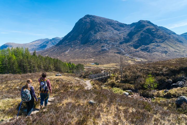 Hillwalkers and Buachaille Etive Mor