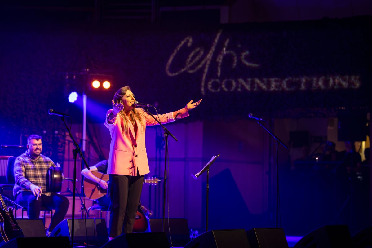 Singer on a stage at Celtic Connections.