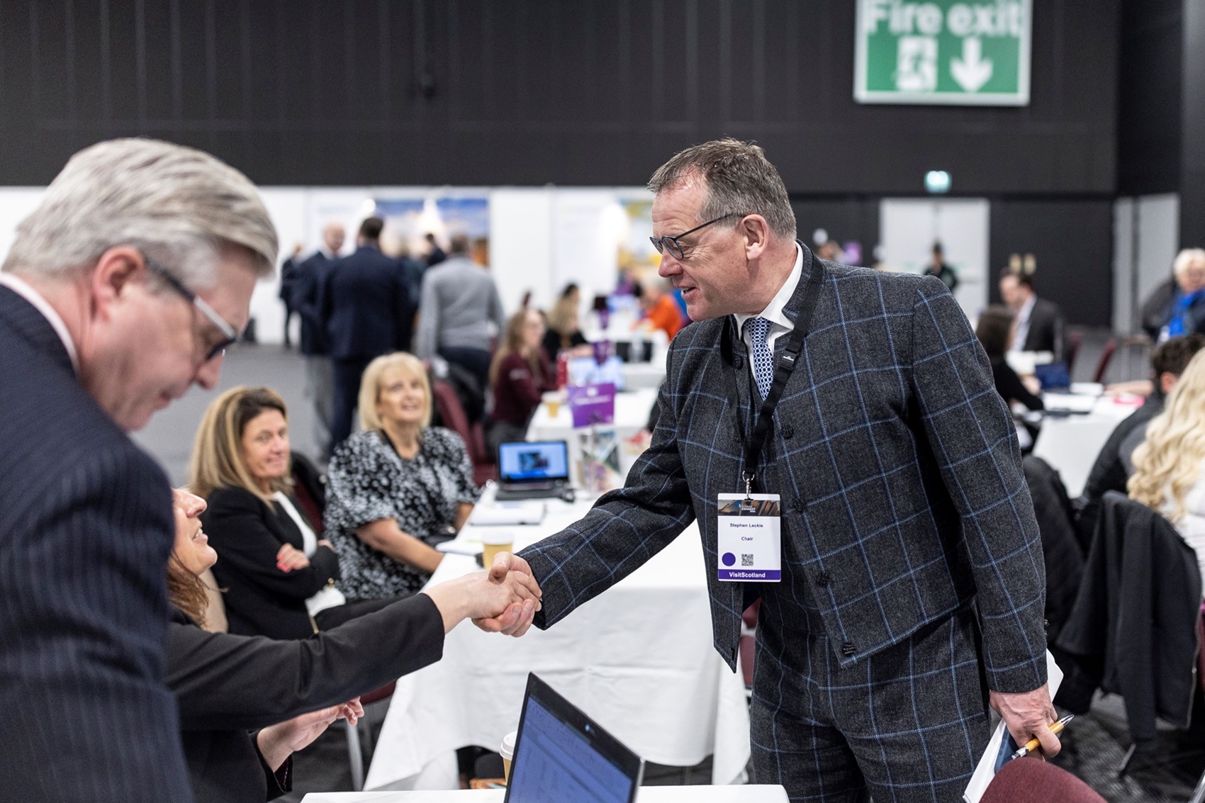 Stephen Leckie meeting industry at VisitScotland Connect 2024