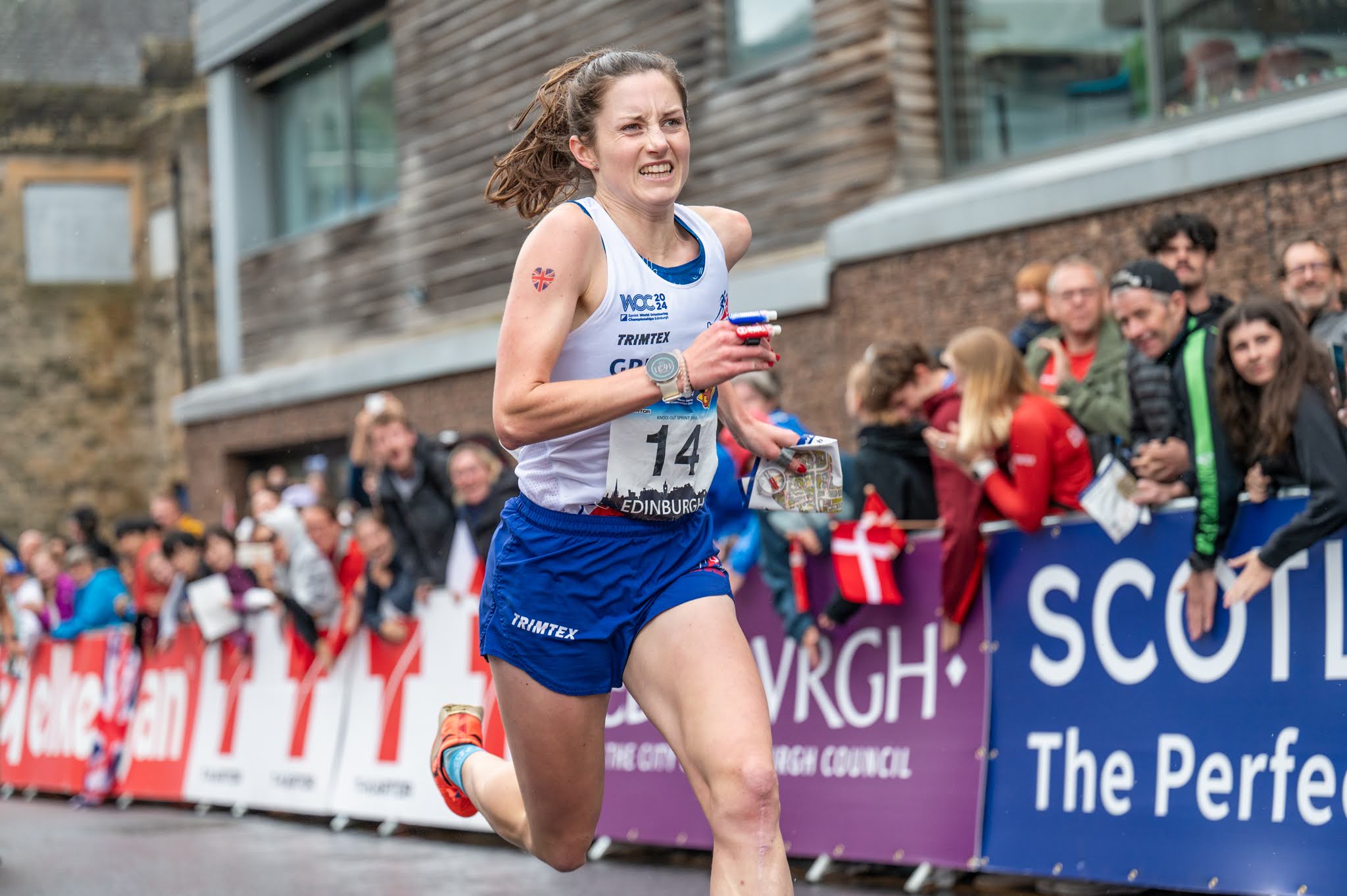 Athlete competing in an orienteering event