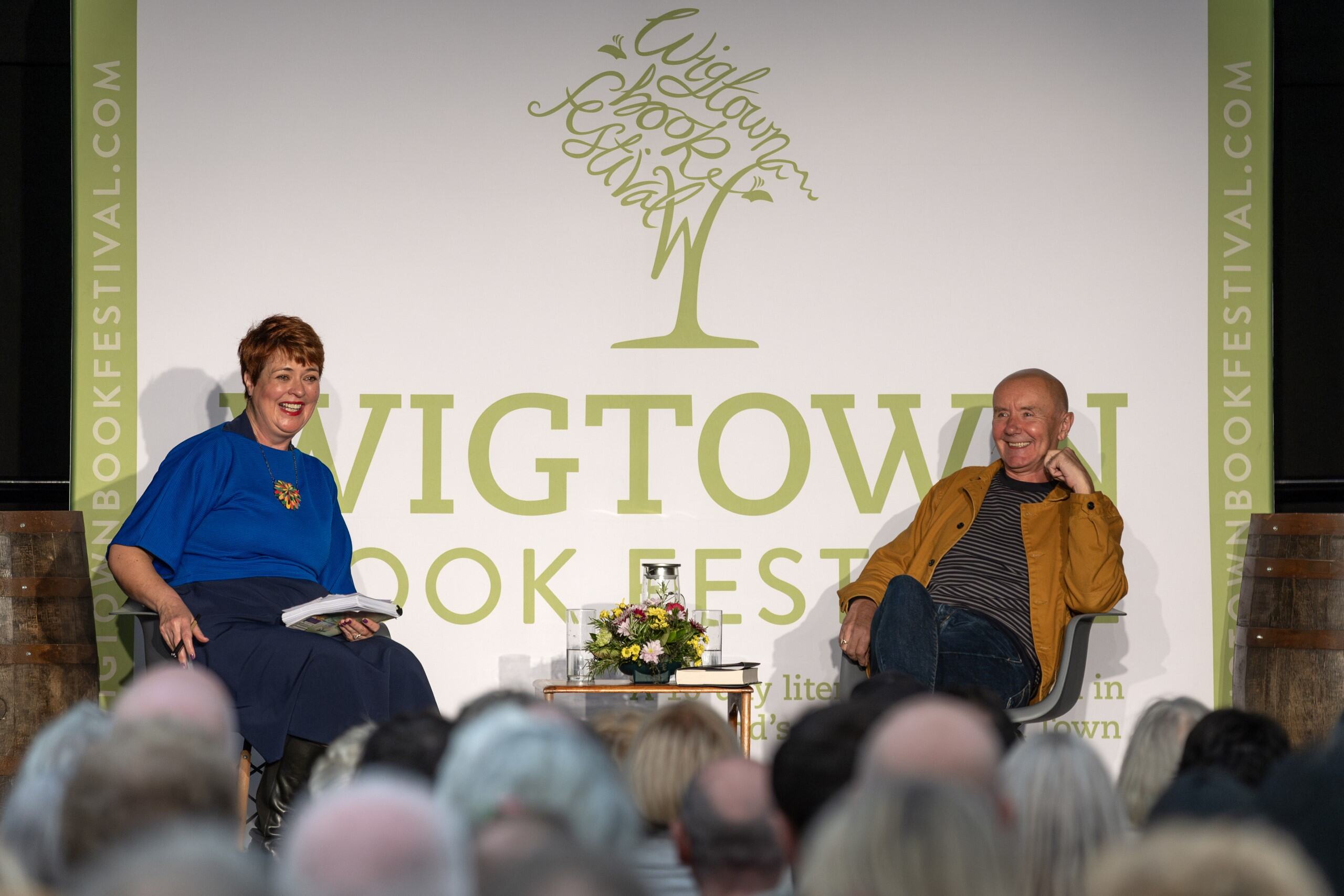 Irvine Welsh speaking at Wigtown Book Festival