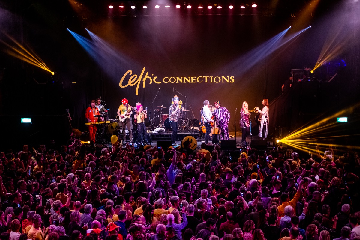 A crowd watching a music performance at Celtic Connections