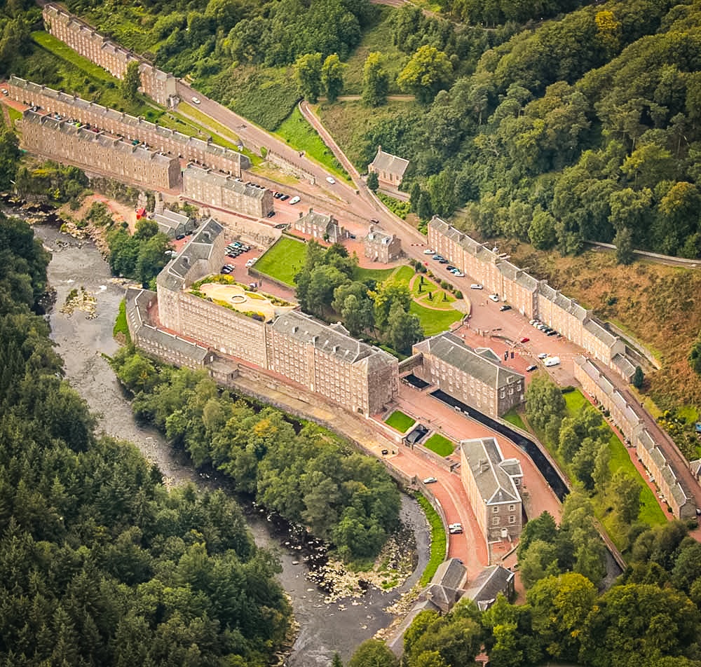 view of a historical building from a birds eye view